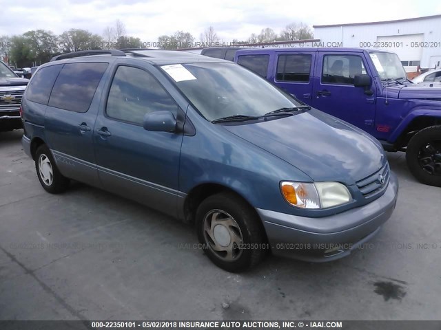 4T3ZF13C21U370204 - 2001 TOYOTA SIENNA LE/XLE BLUE photo 1