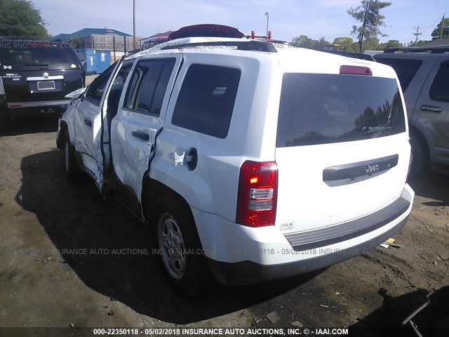 1C4NJPBA2ED696653 - 2014 JEEP PATRIOT SPORT WHITE photo 3