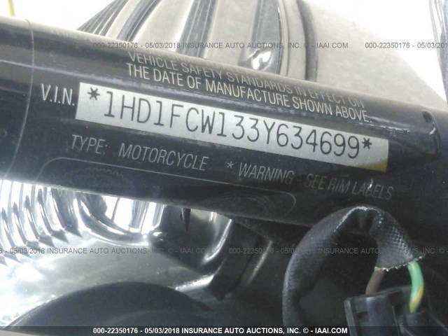 1HD1FCW133Y634699 - 2003 HARLEY-DAVIDSON FLHTCUI BLACK photo 10