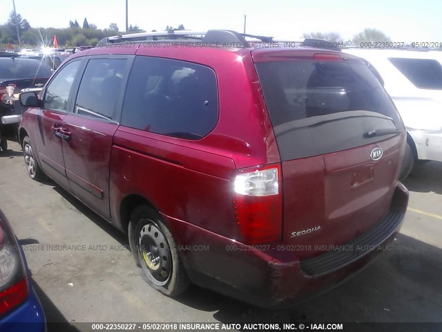 KNDMB233876190859 - 2007 KIA SEDONA EX/LX RED photo 3