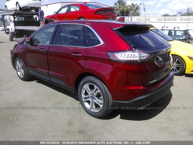 2FMPK3K91JBB07768 - 2018 FORD EDGE TITANIUM RED photo 3