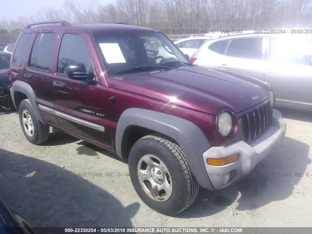 1J4GL48K32W226529 - 2002 JEEP LIBERTY SPORT 栗色 照片 1