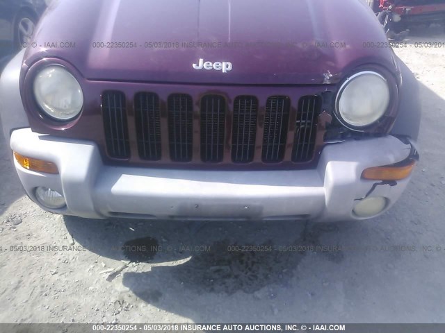 1J4GL48K32W226529 - 2002 JEEP LIBERTY SPORT MAROON photo 6