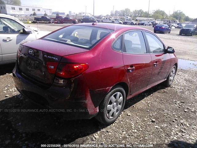 KMHDU46D78U366593 - 2008 HYUNDAI ELANTRA GLS/SE/LIMITED RED photo 4