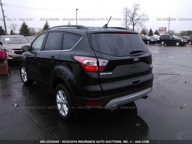 1FMCU0HD8JUA21130 - 2018 FORD ESCAPE SEL BLACK photo 3