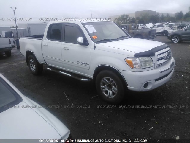 5TBET34176S549047 - 2006 TOYOTA TUNDRA DOUBLE CAB SR5 WHITE photo 1