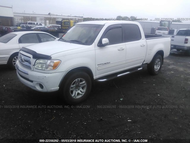 5TBET34176S549047 - 2006 TOYOTA TUNDRA DOUBLE CAB SR5 WHITE photo 2