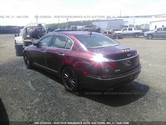 KMHGC4DF1AU107222 - 2010 HYUNDAI GENESIS 4.6L BURGUNDY photo 3