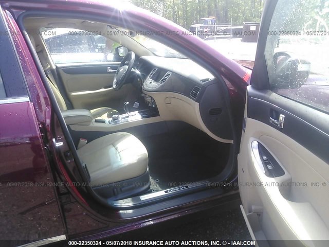 KMHGC4DF1AU107222 - 2010 HYUNDAI GENESIS 4.6L BURGUNDY photo 5