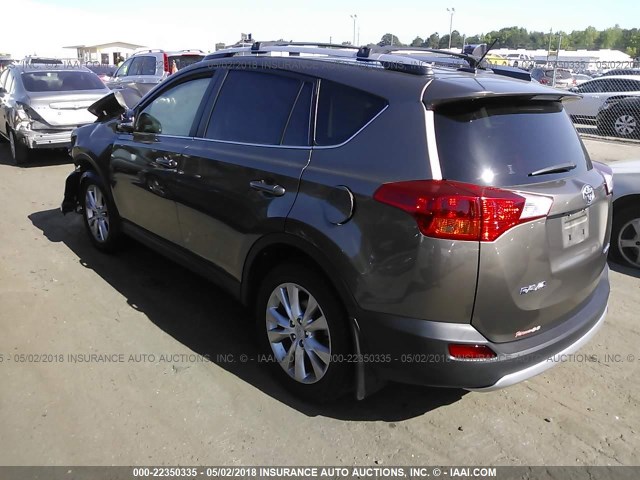 JTMYFREV9FD057180 - 2015 TOYOTA RAV4 LIMITED GRAY photo 3