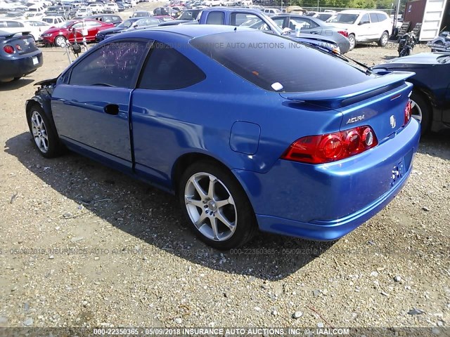 JH4DC54855S004111 - 2005 ACURA RSX BLUE photo 3
