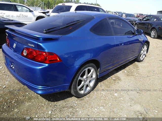 JH4DC54855S004111 - 2005 ACURA RSX BLUE photo 4