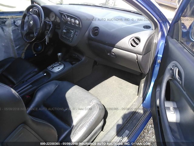 JH4DC54855S004111 - 2005 ACURA RSX BLUE photo 5