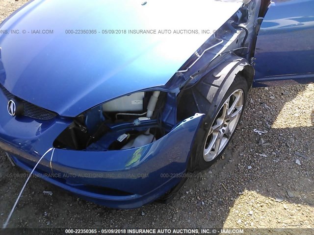 JH4DC54855S004111 - 2005 ACURA RSX BLUE photo 6