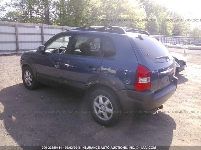 KM8JN72D45U157279 - 2005 HYUNDAI TUCSON GLS/LX BLUE photo 3