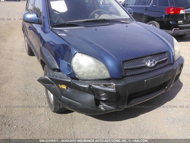 KM8JN72D45U157279 - 2005 HYUNDAI TUCSON GLS/LX BLUE photo 6