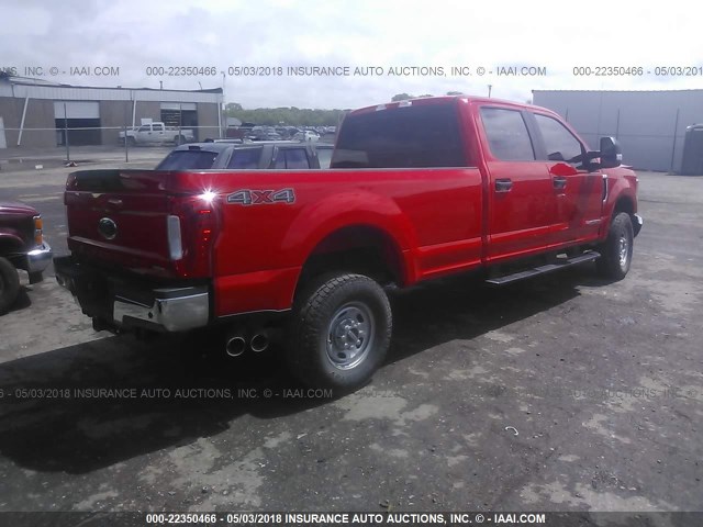 1FT7W2BT6HED07610 - 2017 FORD F250 SUPER DUTY RED photo 4