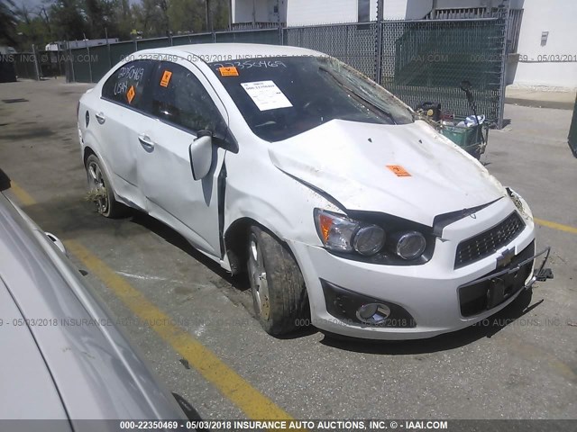 1G1JE5SB2F4110897 - 2015 CHEVROLET SONIC LTZ WHITE photo 1