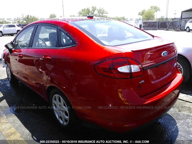 3FADP4BJ7CM126003 - 2012 FORD FIESTA SE RED photo 3