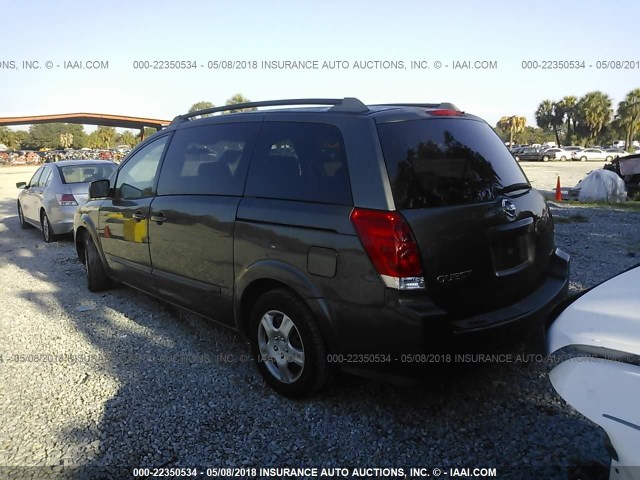 5N1BV28U35N117770 - 2005 NISSAN QUEST S/SE/SL GRAY photo 3