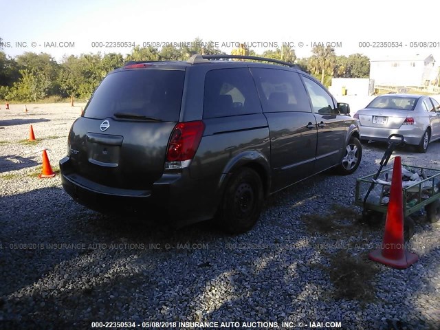 5N1BV28U35N117770 - 2005 NISSAN QUEST S/SE/SL GRAY photo 4