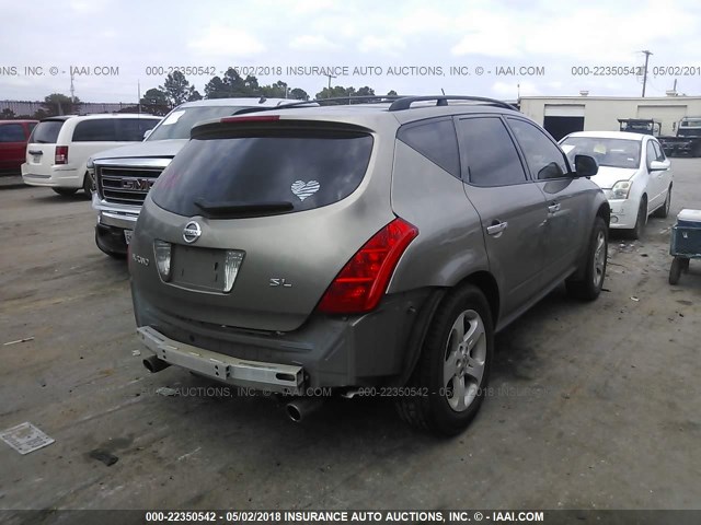 JN8AZ08T74W225211 - 2004 NISSAN MURANO SL/SE GRAY photo 4