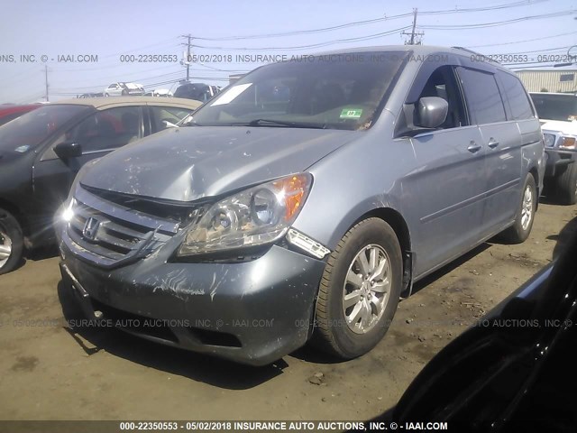 5FNRL3H70AB003436 - 2010 HONDA ODYSSEY EXL Light Blue photo 2