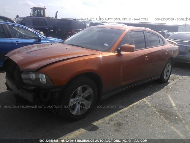 2B3CL3CG7BH534546 - 2011 DODGE CHARGER ORANGE photo 2