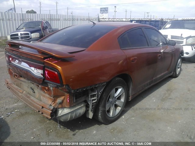 2B3CL3CG7BH534546 - 2011 DODGE CHARGER ORANGE photo 4