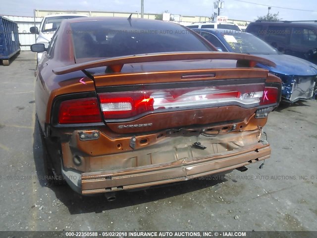 2B3CL3CG7BH534546 - 2011 DODGE CHARGER ORANGE photo 6