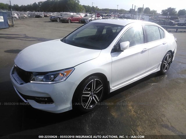 1HGCR2F55HA293645 - 2017 HONDA ACCORD SPORT WHITE photo 2