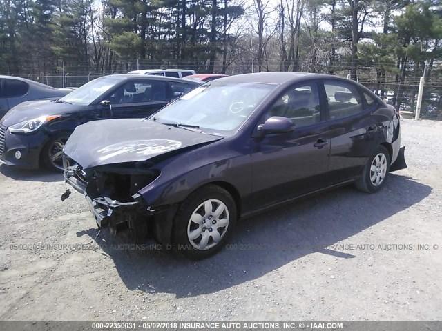 KMHDU46D17U029383 - 2007 HYUNDAI ELANTRA GLS/SE/LIMITED PURPLE photo 2