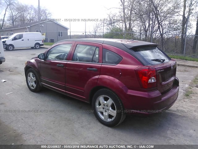 1B3HB48B27D328065 - 2007 DODGE CALIBER SXT RED photo 3