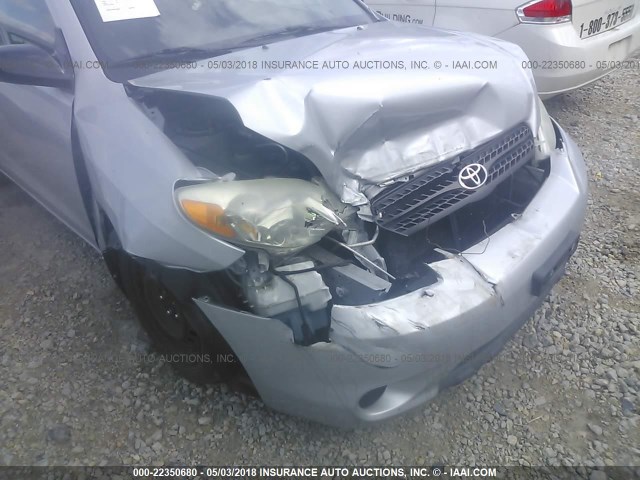2T1KR32E86C623583 - 2006 TOYOTA COROLLA MATRIX XR SILVER photo 6