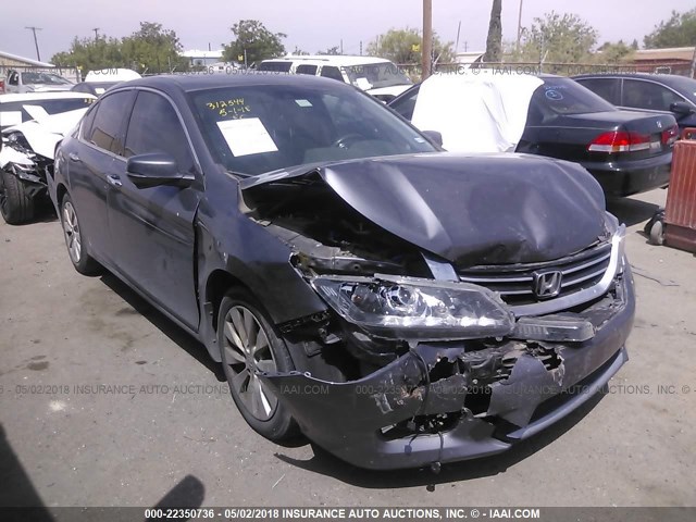 1HGCR3F8XEA023760 - 2014 HONDA ACCORD EXL GRAY photo 1