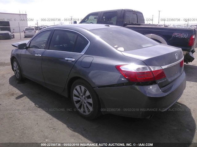 1HGCR3F8XEA023760 - 2014 HONDA ACCORD EXL GRAY photo 3