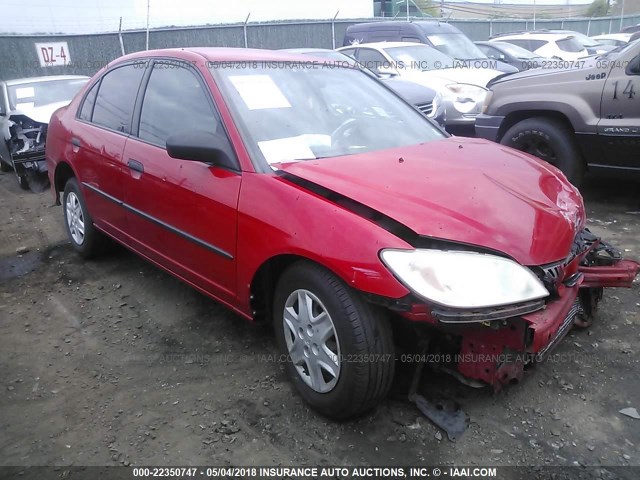 1HGES16305L008713 - 2005 HONDA CIVIC DX VP RED photo 1