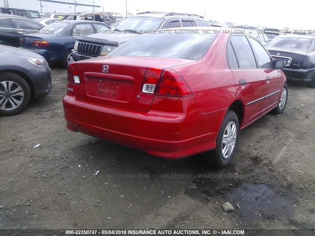 1HGES16305L008713 - 2005 HONDA CIVIC DX VP Qırmızı foto 4