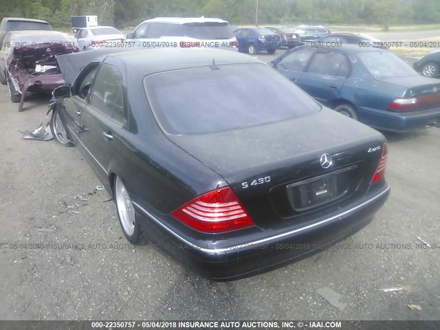 WDBNG83J54A410330 - 2004 MERCEDES-BENZ S 430 4MATIC BLACK photo 3