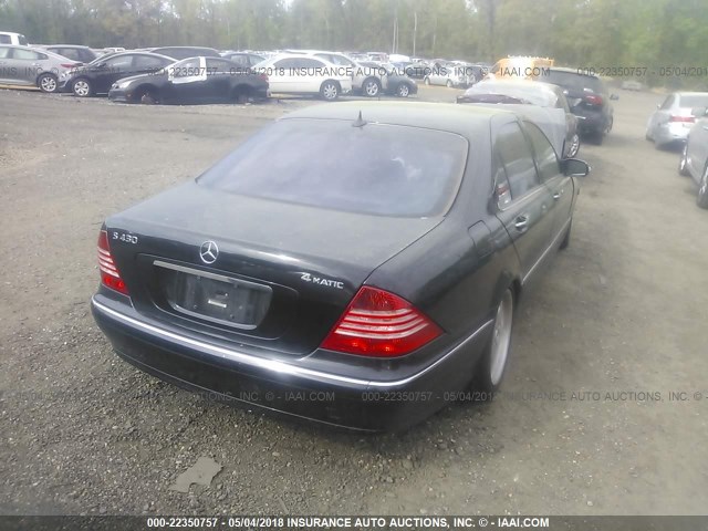 WDBNG83J54A410330 - 2004 MERCEDES-BENZ S 430 4MATIC BLACK photo 4