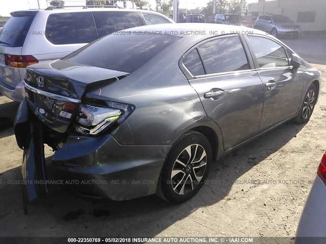 19XFB2F94DE052296 - 2013 HONDA CIVIC EXL GRAY photo 4