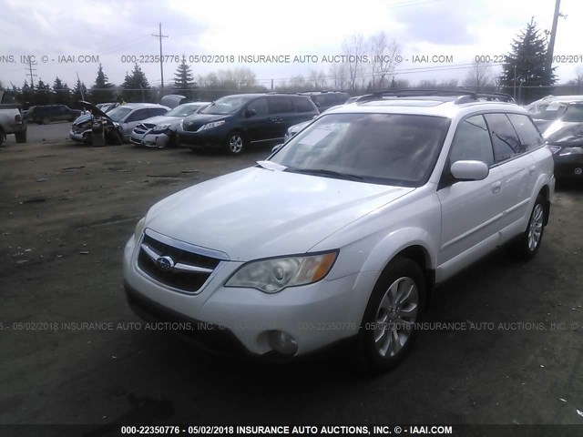 4S4BP66C597342312 - 2009 SUBARU OUTBACK 2.5I LIMITED WHITE photo 2