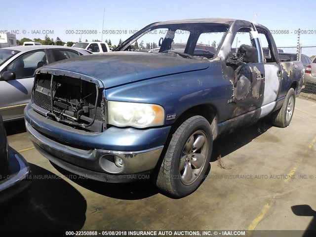 1D7HA18D44S553151 - 2004 DODGE RAM 1500 ST/SLT BLUE photo 2