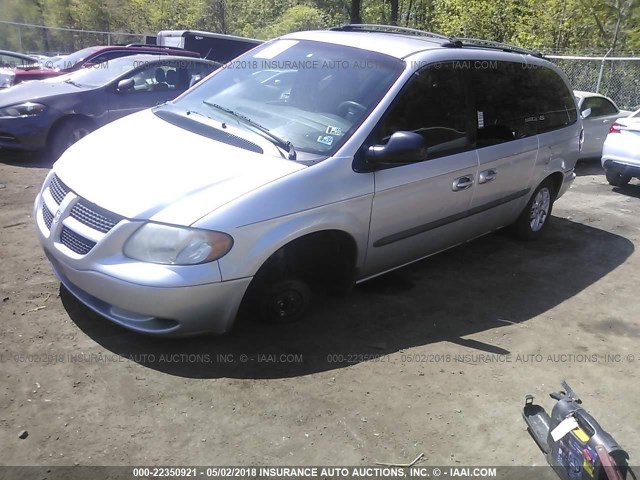 1B4GP44312B619099 - 2002 DODGE GRAND CARAVAN SPORT SILVER photo 2