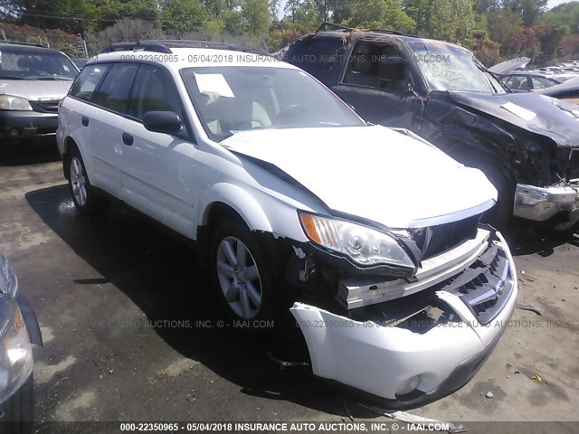 4S4BP61C487337351 - 2008 SUBARU OUTBACK 2.5I WHITE photo 1