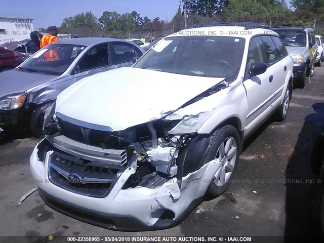 4S4BP61C487337351 - 2008 SUBARU OUTBACK 2.5I WHITE photo 2