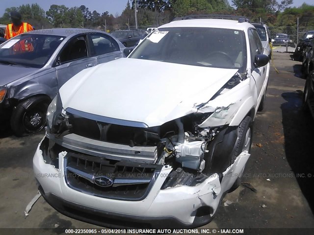 4S4BP61C487337351 - 2008 SUBARU OUTBACK 2.5I WHITE photo 6