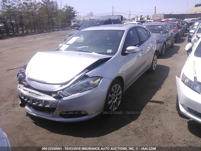 1C3CDFCAXDD135028 - 2013 DODGE DART LIMITED/R/T SILVER photo 2