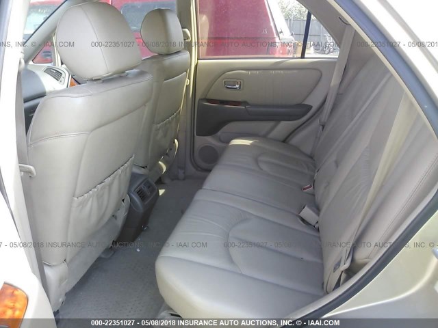 JTJGF10UX20132804 - 2002 LEXUS RX 300 GOLD photo 8