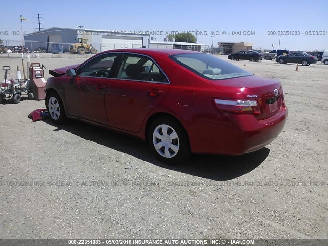4T1BE46K07U091568 - 2007 TOYOTA CAMRY CE/LE/XLE/SE RED photo 3